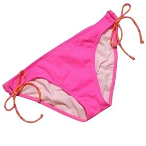 Billabong Womens Large Swimsuit Bikini Swim Bottom Patterned Side Tie Hot Pink